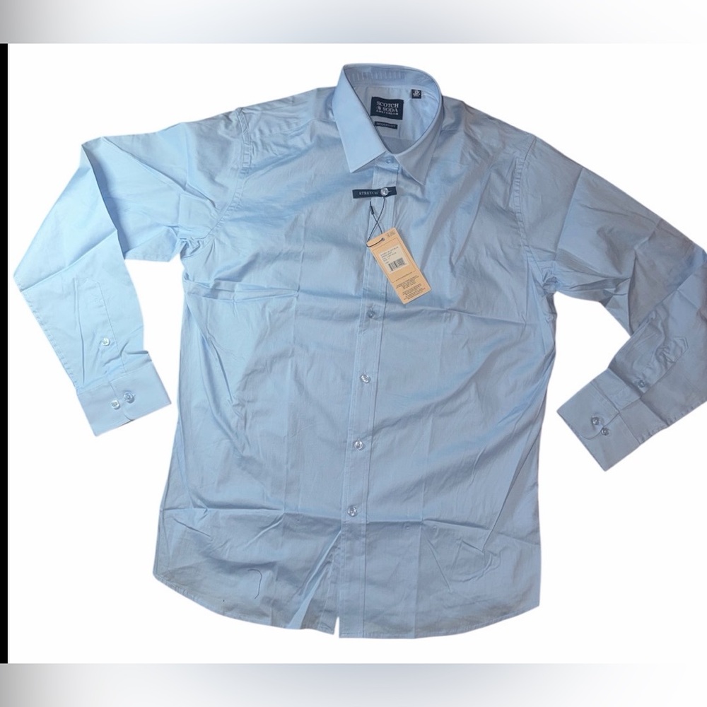 🔥 Scotch & Soda Amsterdam Men’s Modern Fit Dress Shirt Stretch Size 17 (XL) 🔥